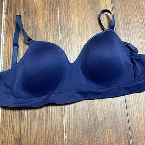 Nautica Navy Wireless T-Shirt Bra with Smooth Molded Cups